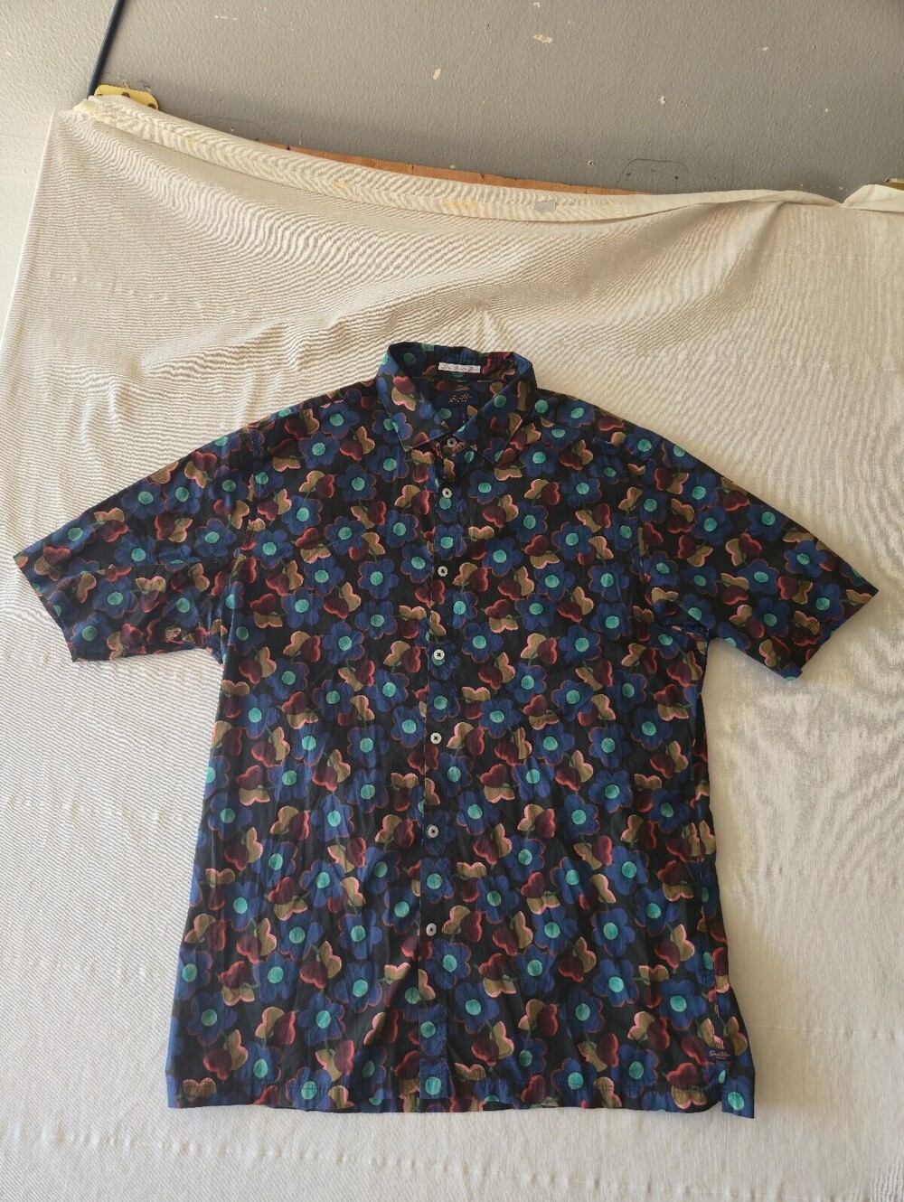 Good Man Brand Men's Floral Short Sleeve Button-Up Shirt Size Large